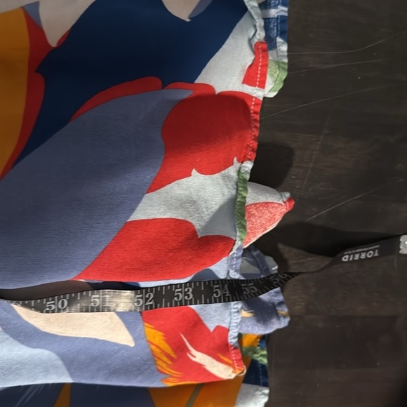 GOA by Japna Blue Tropical Botanical Tiered Midi Dress Size XL - Picture 6 of 6